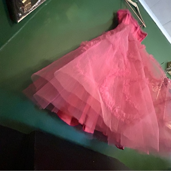 CHERRY FIZZ Incredible Vintage 1950s Pink Tulle + Satin Party Dress sz XS - Picture 6 of 16